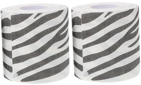 FOMIYES 2pcs Zebra Print Toilet Paper Rolls 3D Embossed Bathroom Tissue Creative Home Use Decorative Bathroom Paper Unique Animal Pattern