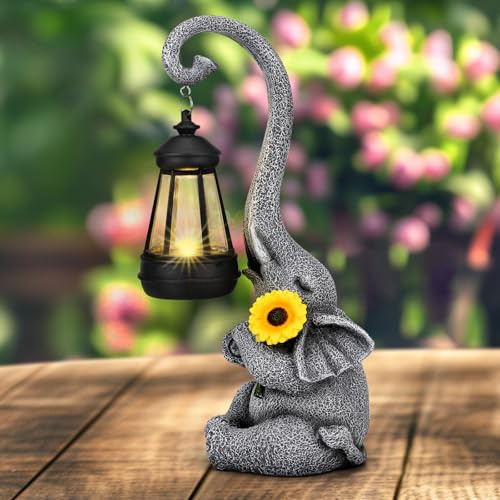 Eletorot Elephant Gifts for Women Nanny Mum, Garden Ornaments Outdoor Gift | Grandma Nana Wife Friend, Sunflower Sunshine Statue Decorations, Birthday, Easter, Christmas, Mothers Day