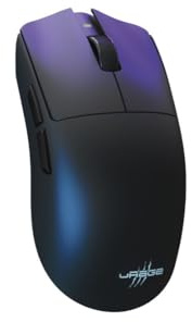 uRage Gaming-Maus „Reaper 820 Wireless“, 57g, 8.000 Hz, 26.000 DPI | Leicht, schwarz, Polling Rate, Triple-Mode 2,4 GHz/BT/Kabel, Pixart-Sensor, TTC Optical Switches 100 Mio. Klicks, Grip-Tape