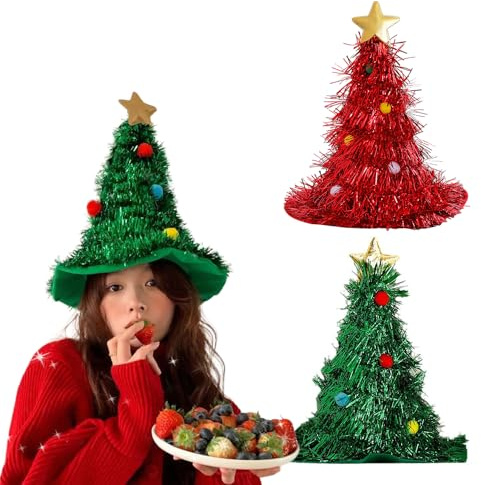 Fayelong Weihnachtsbaum Urlaub Hut für Party Feiern, Winter Party Zubehör, Weihnachtsdekorationen Kostüm Requisiten