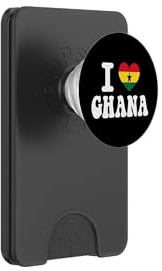 I Love GHANA Heart Flag Retro Travel Souvenir PopSockets PopWallet for MagSafe