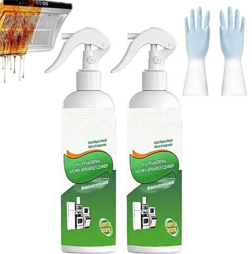 Heavy-Duty Kitchen Oil Remover Spray, Natural Enzyme Foam Cuts Grease & Baked-On Residue, Dégraissant Surpuissant, Dissout Graisses Cuites Et Incrustées, Four, Air Fryer, Friteuse, 200 ml