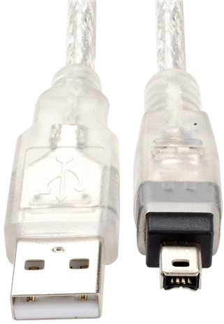 USB a IEEE 1394 4-Pin Firewire i-Link DV Cable PC 1.8m 6 FT Pies Traslucida