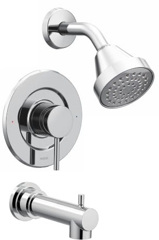 Moen Align Chrome Eco-Performance Posi-Temp Pressure Balancing Modern Tub and Shower Trim Kit, Featuring Shower Head, Lever Handle, and Tub Spout, Valve Required, T2193EP