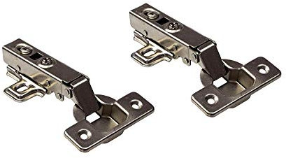 Gedotec Topfband Clip-On 110° Topfscharnier Eckanschlag G20 mit Schließautomatik & Soft-Close Dämpfung | Küchen-Scharnier zum Schrauben | Kröpfung 0 mm | 2 Stück - Möbelscharnier mit Montageplatte