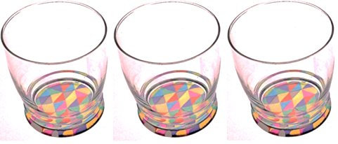 Set von 3 Breite Mund Gläser Einzigartiges Design hergestellt von Cerve in Italien 340 ml