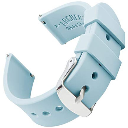 Archer Watch Straps - Uhrenarmbänder aus Silikon mit Schnellverschluss (Hellblau, 16mm)