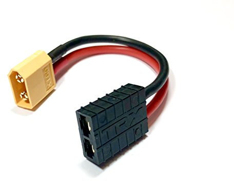 1x Stück Premium Adapter XT60 Stecker Male auf Traxxas TRX Buchse Female 10cm 14AWG Kabel Hochstromstecker Goldstecker Adapterkabel für Lipo Akku Batterie Modellbau