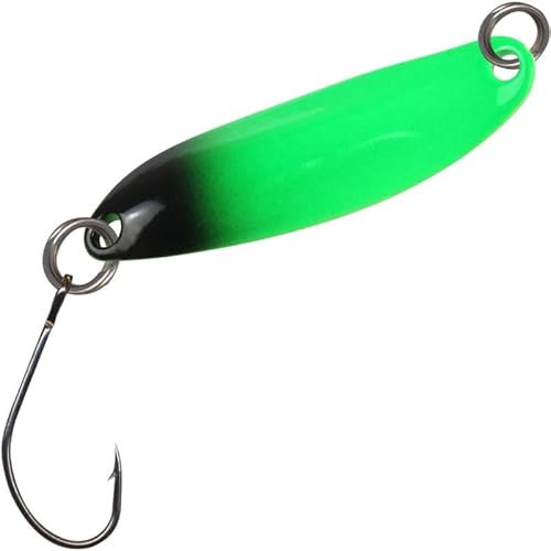 FTM Spoon Hornet 3,9cm 3,7g- Blinker zum Forellenangeln, Forellenblinker zum Spinnangeln, Spinnköder, Spoonblinker, Löffelblinker, Farbe:grün-schwarz/silberfarben