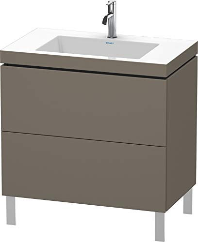 Duravit Duravit Waschtischunterbau L-CUBE mit Waschtisch Vero Air, 698 x 800 x 480 mm 1 Hahnloch flannel grey seidenmatt