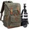 UBaymax Kamerarucksack mit Laptopfach,Spektiv DSLR Rucksack,Camera Backpack Canvas,Fotorucksack Vintage für Kamera Zubehör,Outdoor Fototasche für Kamera Sony Canon Nikon (Grün)