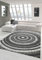 Teppich modern Wohnzimmerteppich Mandala in grau Creme Größe 80x150 cm