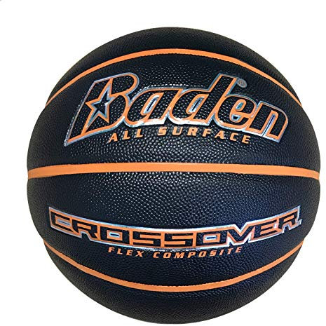 Baden Crossover Basketball, Schwarz/Orange, Größe 7