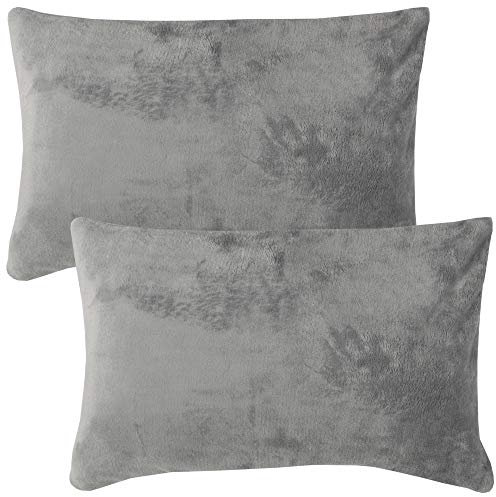 Bestlivings Flauschige Kissenhülle Celina (40 x 60 cm / 2er Pack) - Kuscheliger Bezug mit Reißverschluss Grau ideal für Dekokissen und Sofakissen