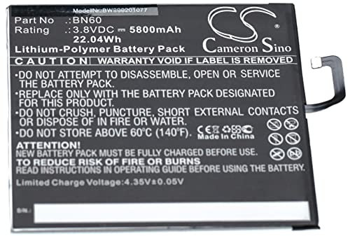 vhbw Akku kompatibel mit Xiaomi Clover, M1806D9E, M1806D9W, Mi Pad 4, Mi Pad 4 WiFi Tablet Pad (5.800mAh, 3,8V, Li-Polymer)