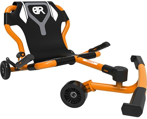 EzyRoller Classic X Kinder Go Kart Drift Trike für 3 bis 14+ Jahre | Gokart Dreirad Fahrzeuge für draußen 1 Sitzer Tretfahrzeug (orange)