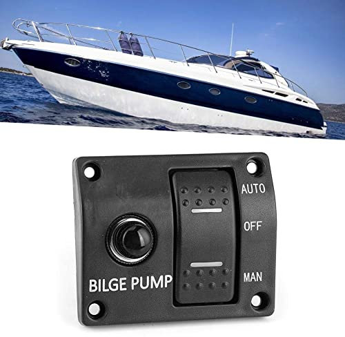 Interrupteur À Bascule De Pompe De Cale, Pompe De Cale Automatique 12v,Panneau De Commutateur De Pompe De Cale À 3 Voies Auto/Arrêt/Manuel 12v 24v Avec Indicateur Led Voyant 12vdisjoncteur Intégré 15a