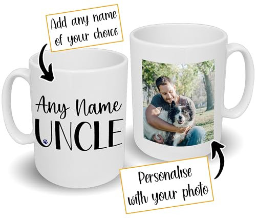 Spoilt Rotten Pets Personalised Pet Photo Mug with Dog's or Pets Name & Wording for Daddy, Mum, Sister, Auntie, Uncle, Dad, Brother, Best Friend etc Custom Name Gift Mug