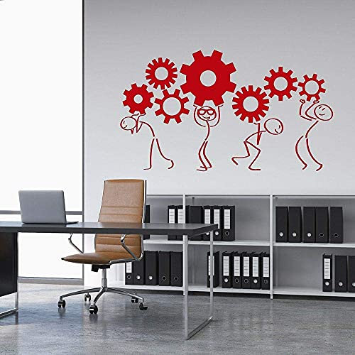 Cartoon Charakter Getriebe Wandtattoo Büro Dekoration Team Zusammenarbeit Aufkleber Kreative Dekoration Wandbild Erfolg Wandaufkleber Schlafzimmer 73 * 42Cm