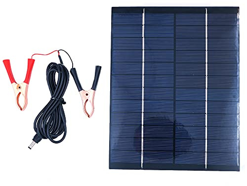 ZONADAH Mini kit de panneau solaire 5,2 W 12 V, pinces crocodiles, chargeur de batterie de voiture, bricolage, maison, projets scolaires, camping, pêche, randonnée, jardin