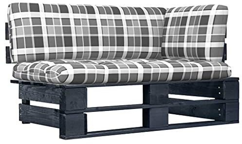 vidaXL Kiefernholz Schwarz Imprägniert Garten Ecksofa Modular Palettensofa Sofa Lounge Einzelsofa Palettenmöbel Gartensofa Gartenmöbel