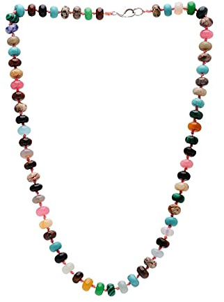 Treasure Bay Collier fait main pour femme en perles de pierres précieuses 8 mm
