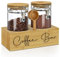 Coffee and Sugar Container Set of 2 with Shelf for Coffee Storage Container, Air Tight Bean Container with Scoop for Accessory Organizer, Canister for Station Organizer