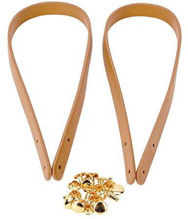 2 Manici In Pelle Da 65 Cm, Cinghie Di Ricambio Con Rivetti, Facili Da Installare, Cinghie In Pelle Per Borsa (Beige)