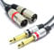 VITALCO Cavo Dual XLR Maschio a 2x Jack 6.3mm Mono Cavo per Microfono 3m Doppio Jack 6.3 TS Audio a 3 Pin Connettore Adattatore Audio