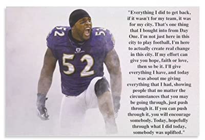 XINGSHANG American Football Player Ray Lewis Poster Gemälde auf Leinwand Wandkunst Poster Scrollen Bild Druck Wanddekoration Zuhause Poster 20 x 30 cm