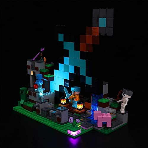 Jeu de lumières LED pour Lego 21244 Minecraft l'avant-Poste de l'épée, Décoration DIY Kit d'éclairage - Creative Toy Light (Pas de modèle Lego)