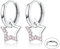 Adramata Damen Ohrringe Silber 925 Hängend Tropfen Hängend Ohrringe Stern Ohrringe Creolen Silber 925 Ohrhänger Modische Creolen mit Anhänger Silber Ohrringe für Mädchen Kinder Geschenk für Mädchen