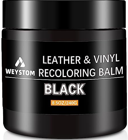 WEYSTOM Leder-Reparaturbalsam - Schwarzes Leder-Reparaturset für Möbel, Leder färben, erneuern, reparieren & restaurieren, gealtert, verblasst, rissig