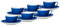 Ritzenhoff & Breker Doppio Kaffeetassen mit Untertassen, 6er Set, 200 ml, Indigo Blau, Porzellan, Buntes Mix-und-Match-Geschirr