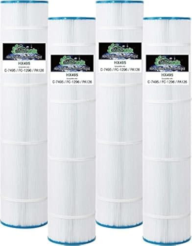 HANXER C-7495 - Cartuccia di ricambio per filtro piscina e spa, per Filbur FC-1296, PA126, 732-159-04, Hayward SwimClear C5020, 5000, Darlly 71253, 125 mq, confezione da 4