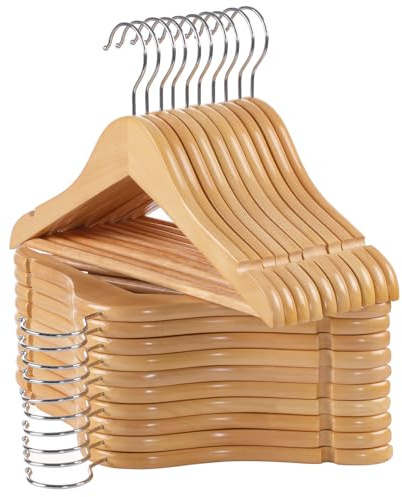ELONG HOME Baby Hangers, 20 Pack Natural Wooden Kids Hangers for Closet