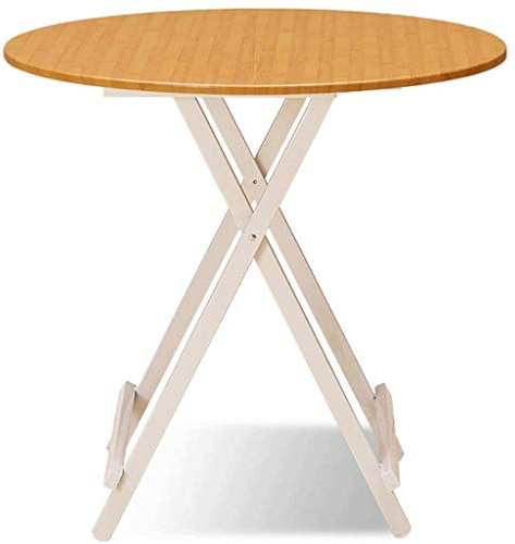Klapptisch, runder klappbarer Bistrotisch auf der Terrasse, tragbarer Esstisch im Freien, Holzfußrahmen (Color : D)