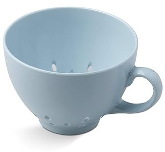 Zeal Berry Colander Cup, Small Hand-held Cup Shape Melamine Strainer/Sieve, for Washing & Draining Fruits, and Berries (10cm) - Duck Egg Blue