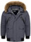 Indicode Herren INZakai Winterjacke mit Fell-Kapuze | warme Herrenjacke Parka Jacke Dk Grey, XL