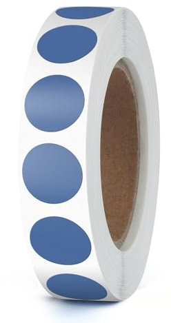 YIKIADA 1000 Stück Blau Klebepunkte 13 mm Selbstklebend Punktaufkleber Runde Etiketten Rolle Markierungspunkte