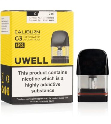 Uwell Caliburn G3 2,5ml Pod 4er Pack Ersatzpods Widerstand 0,9 Ohm