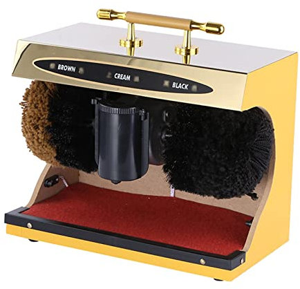 shoe polisher machine Electric Shoe Brush Machine with Dusting and Polishing, Double Combination Brting and Polishing, Double Combination Brush, Automatic Shoe Polisher for Hotel Lobby Mall