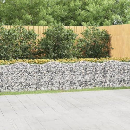 Gecheer Gabione mit Hochbogen Gabionen Steinkorb Steingabionen Mauersteinkorb Gabionenwand 800x50x100 cm Verzinktes Eisen