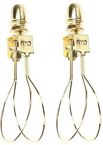 Angoily 2piezas Clip Para Bombilla Con Adaptador De Pantalla Lámpara Dorado Soporte Resistente y Fácil Instalación Accesorio Diy Para Lámparas De Mesa y Escritorio