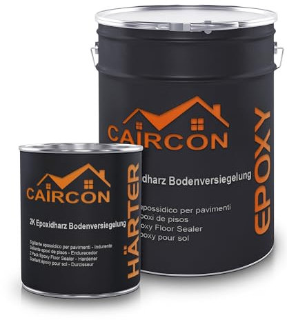 CAIRCON 2K Epoxidharz Bodenversiegelung Betonversiegelung mit UV-Schutz Transparent 3Kg