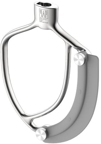 Flex Edge Beater Pro FEB6HD for KitchenAid Bowl-Lift Stand Mixers With 6QT Tulip Shaped Bowl- Stainless Steel Flat Beater with Replaceable Silicone Edges.