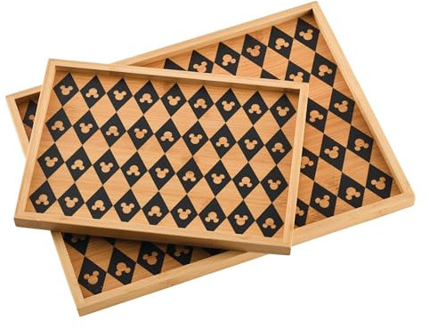 Disney Home - Juego de bandejas monocromáticas para Servir, 2 Piezas, bambú