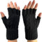 VIAUMBR Fingerlose Handschuhe Herren Damen Fingerhandschuhe Winterhandschuhe Laufhandschuhe Strickhandschuhe Halbfinger Thermo Schwarz Fleece Laufen Wandern