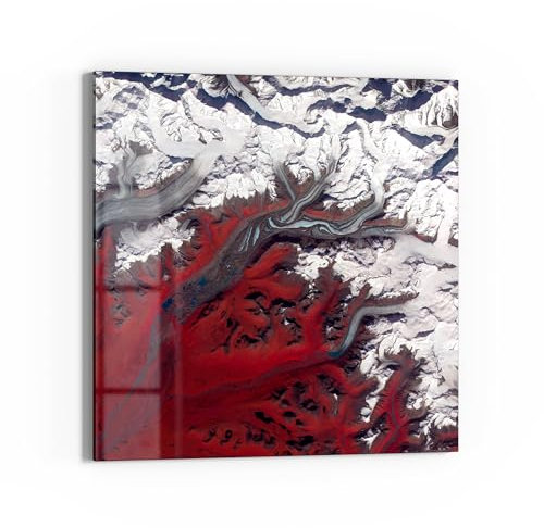 DEQORI Glasbild Echtglas | Motiv Ästhetik der Erde | quadratisch einteilig 50x50 cm | schöne Dekoration | Wandbild für Wohnzimmer, Schlafzimmer, Flur & Küche | moderne Wanddeko