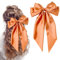 Haarspange mit Schleife, Haarschleifen für Frauen, große Haarnadel mit Schleife, französische Haarspangen mit langem Band, einfarbige Haarspangen, Haarschleifen für Frauen und Mädchen (Orange)